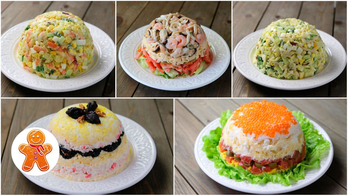 Неповторимые праздничные салаты из рыбы и морепродуктов