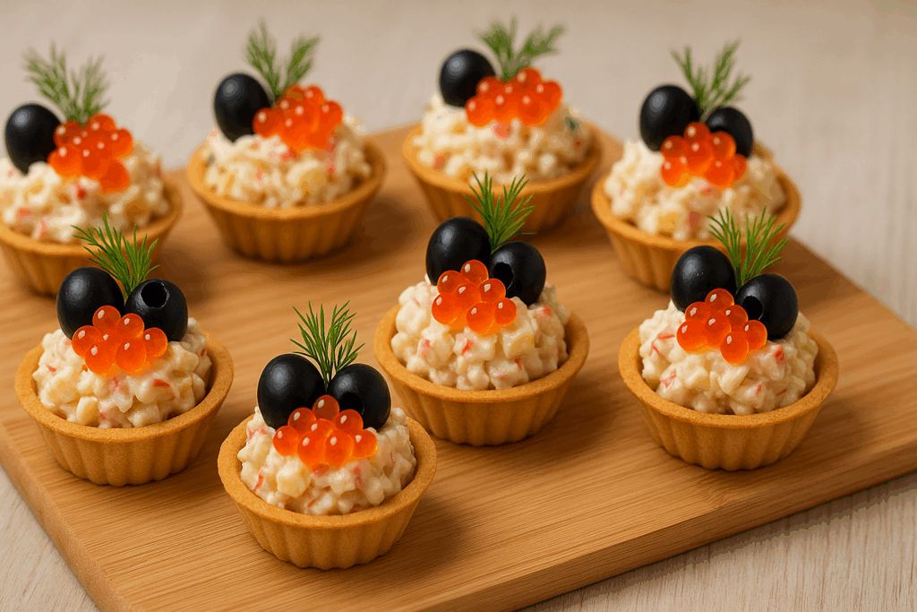 Тарталетки с крабовыми палочками и ананасами: удивительное сочетание для праздничного стола