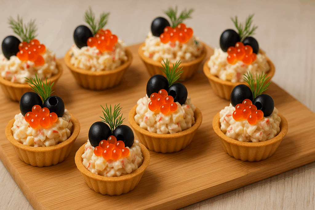 Тарталетки с крабовыми палочками и ананасами: удивительное сочетание для праздничного стола