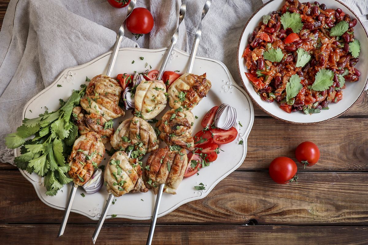 Куриные шашлыки с лобио: непревзойденное сочетание грузинской кухни